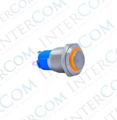 E23 16MM METAL BUTON KALICILI 12-24V TURUNCU LED 1NO/1NC