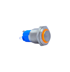 E23 16MM METAL BUTON KALICILI 12-24V TURUNCU LED 1NO/1NC