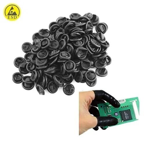 Antistatik ESD Lateks Siyah Parmaklık M Beden