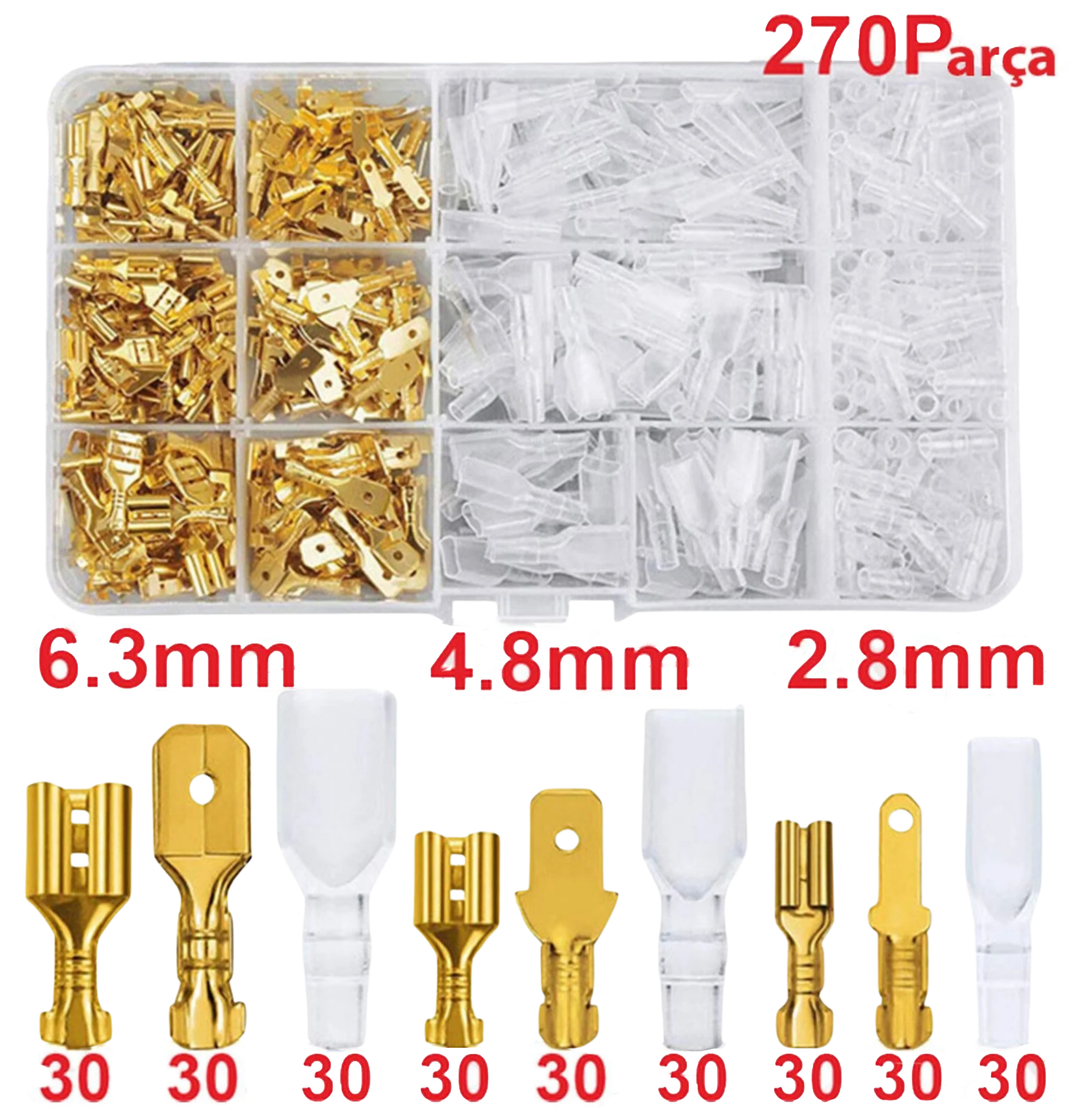 IC-274F-1 KUTULU DİŞİ ERKEK KABLO TERMİNALİ SETİ 270 PARÇA