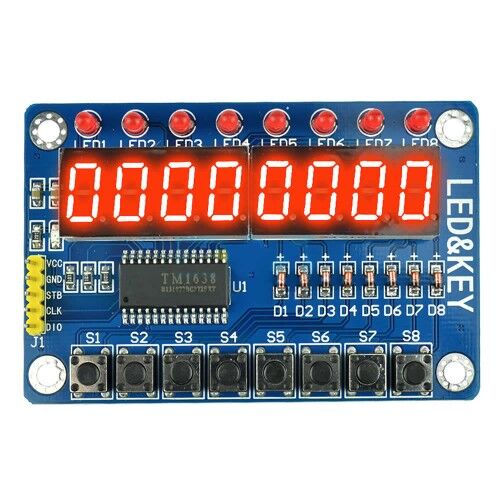 TM1638 8 Hane 7 Segment Ekran Led Buton Kartı