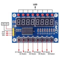 TM1638 8 Hane 7 Segment Ekran Led Buton Kartı