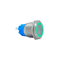 E3 19MM METAL BUTON KALICILI 12-24V YEŞİL LED 1NO/1NC