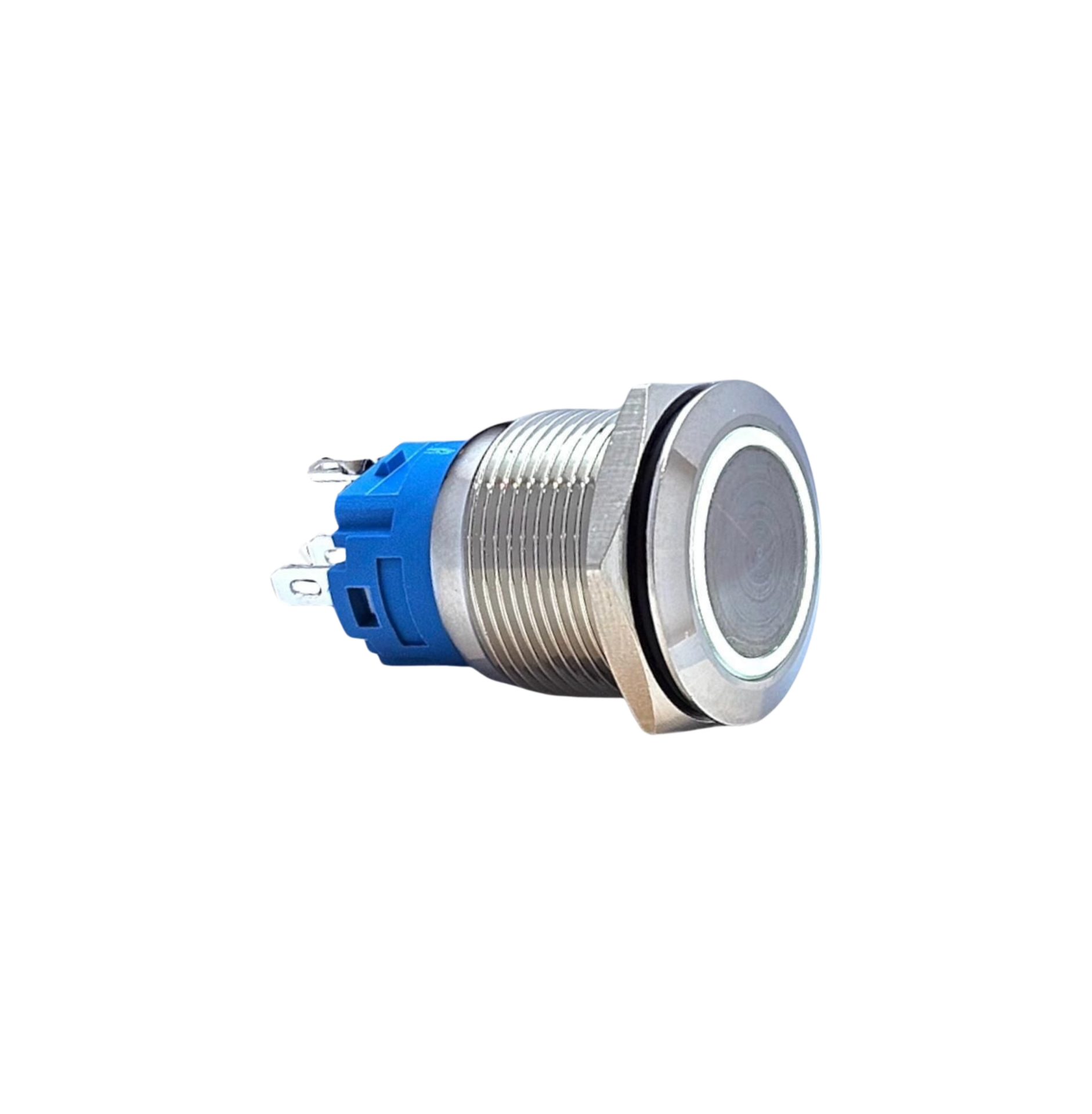 E47 19MM METAL BUTON KALICILI 12-24V BEYAZ LED 1NO/1NC