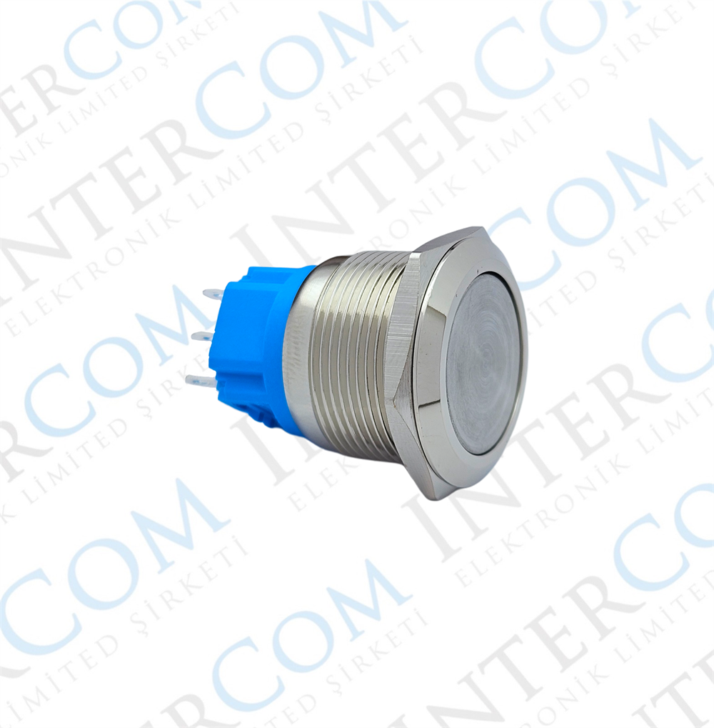 E89A 22MM METAL KALICILI BUTON DÜZ KAFA LEDSİZ 1NO/1NC