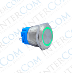 E70 22MM METAL BUTON YAYLI 12-24V YEŞİL LED 1NO/1NC