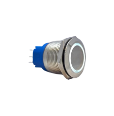 E87 22MM METAL BUTON YAYLI 12-24V BEYAZ LED 1NO/1NC