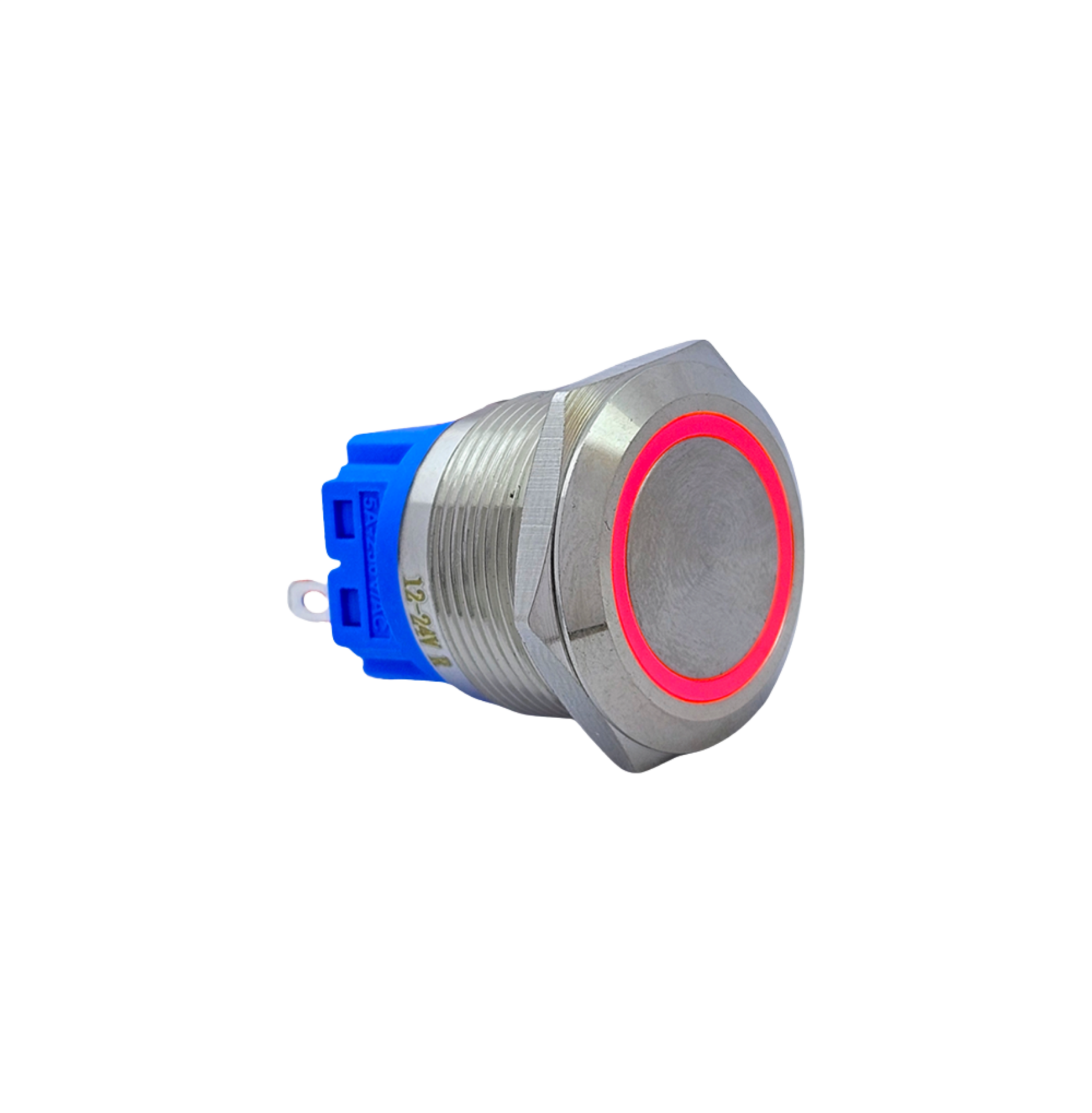 E72 22MM METAL BUTON KALICILI 12-24V KIRMIZI LED 1NO/1NC