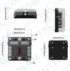 IC-276B-6 SİGORTA KUTUSU 6'LI İKAZ IŞIKLI ŞASE BARELİ