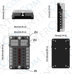 IC-276B-12 SİGORTA KUTUSU 12'Lİ İKAZ IŞIKLI ŞASE BARELİ