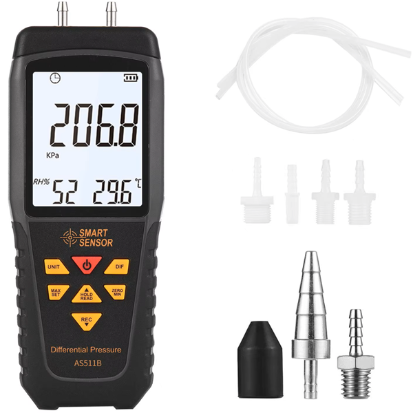 Smart Sensor AS511B Dijital Fark Basınç Manometre