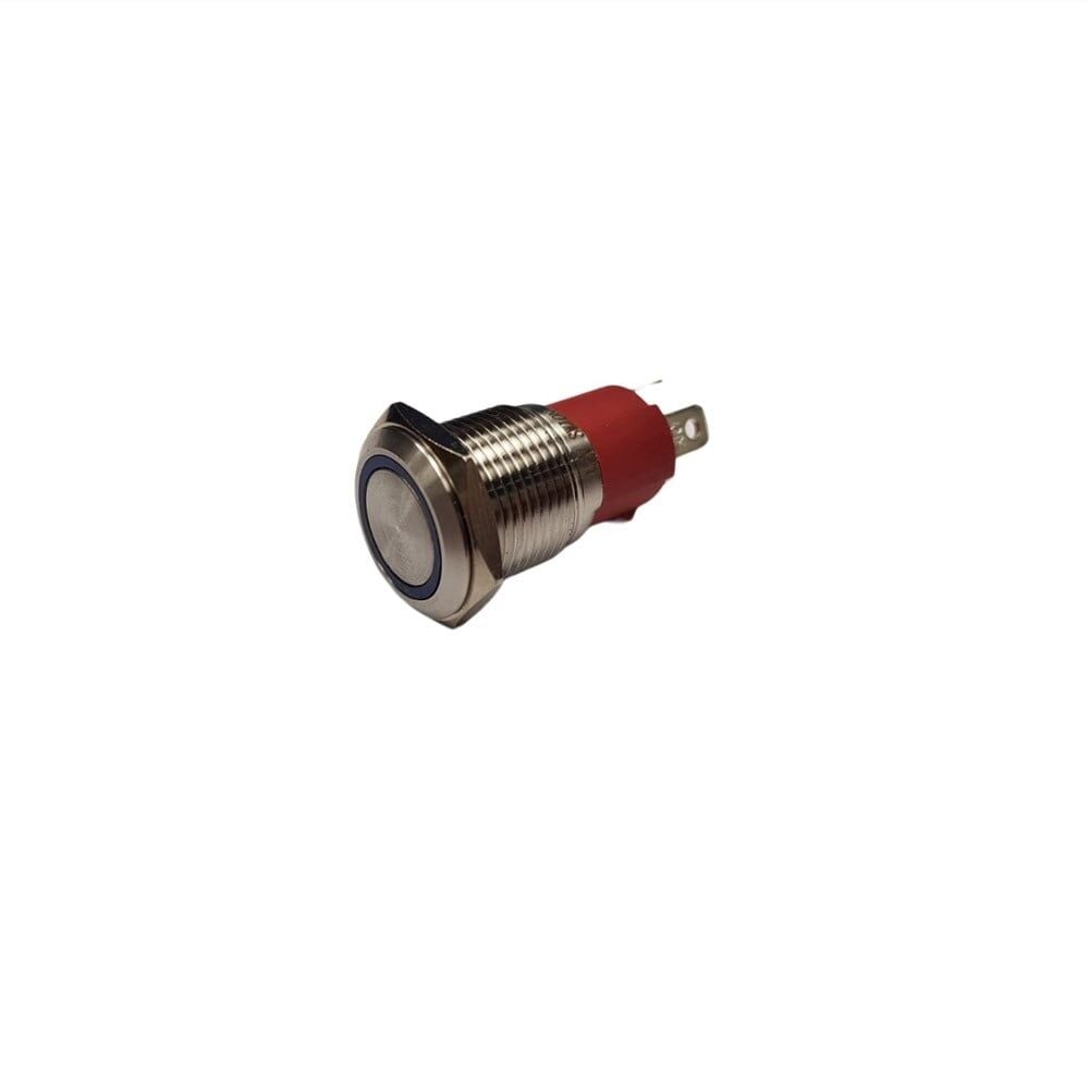 16MM METAL BUTON YAYLI MAVİ LED 12V 10AMPER 4P