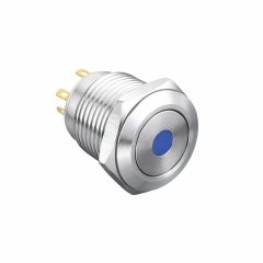 16mm Metal NOKTA Led'li Yaylı Buton IP65 GQ16F-10D