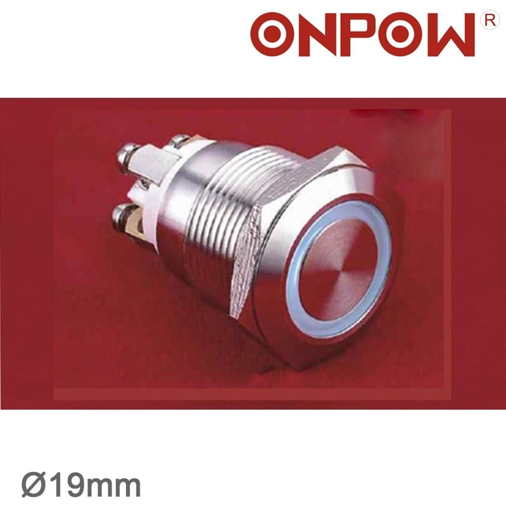 19mm Metal Led'li Buton Yaylı IP67