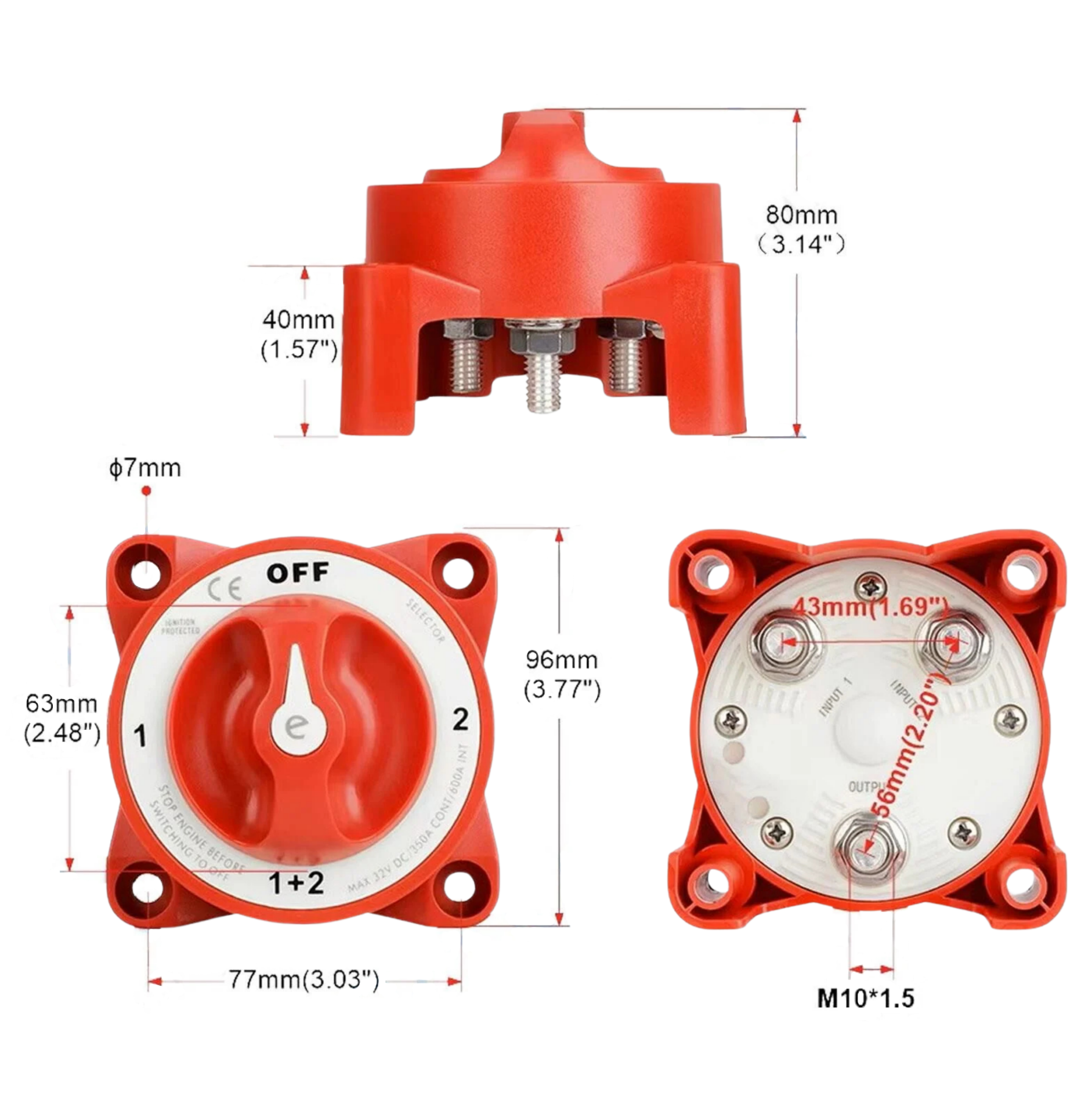 IC-275E-2 AKÜ ŞALTERİ 350A 3P 1+2 ÇİFT DEVRELİ