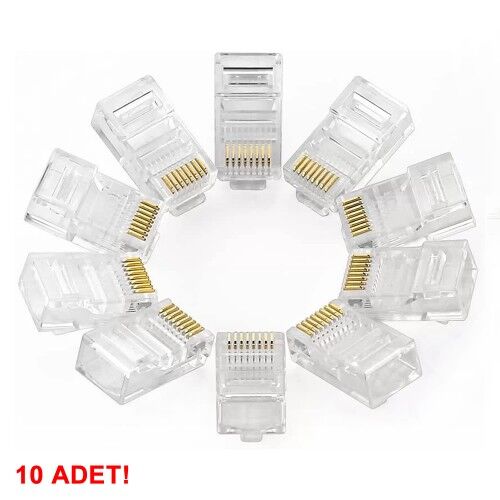 10x RJ45 8P8C Plastik Soket