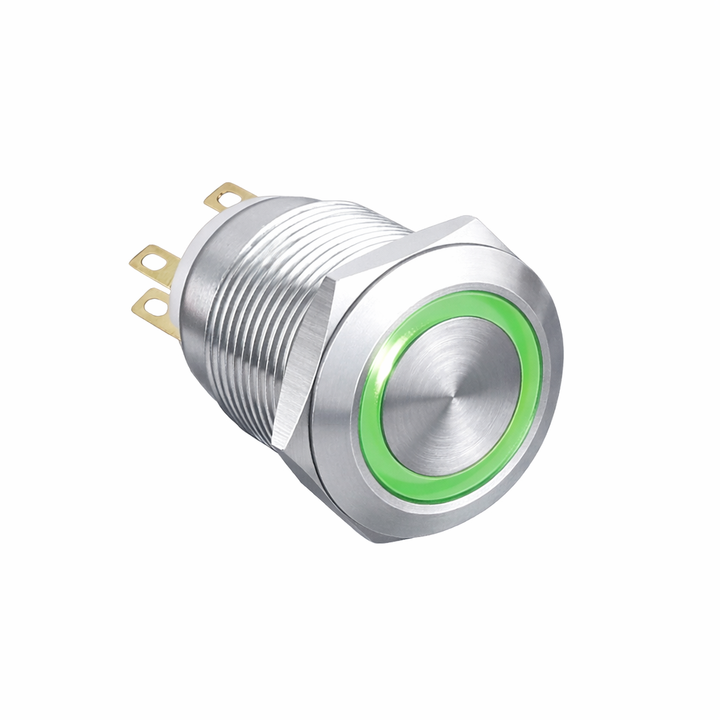 LAS1-GQ-11E 19mm Metal Led'li Buton Yaylı IP67