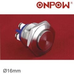 NO40 GQ16H-10-N 16mm Metal Yaylı Buton IP65