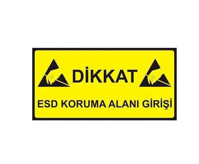 Antistatik ESD Giriş Tabelası 15x30cm Türkçe