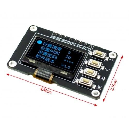 0.96 Butonlu 128x64 Oled Lcd Mavi