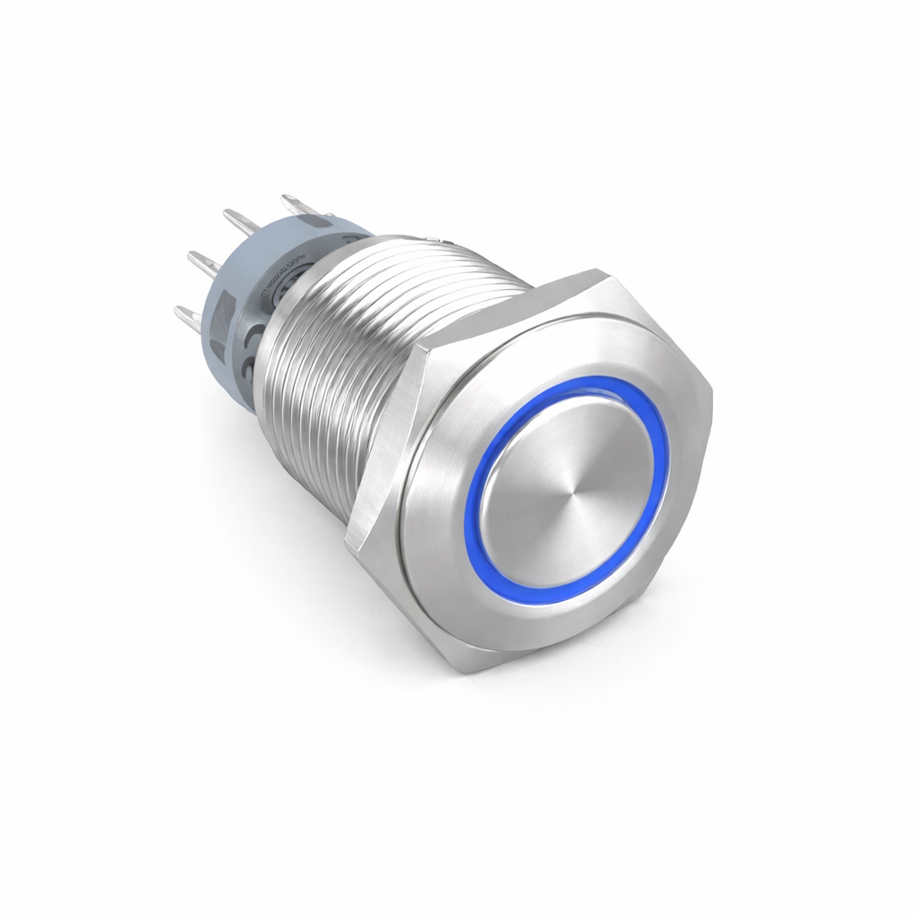 16mm Metal Led'li Kalıcı Buton IP67 LAS2-GQH-11ZE