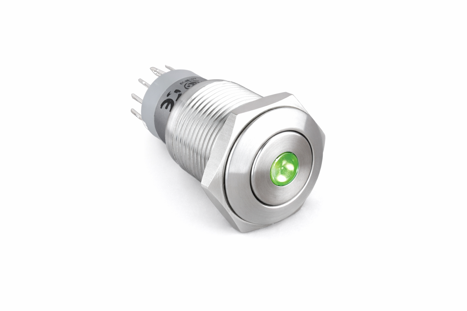 16mm Metal NOKTA Led'li Kalıcı Buton IP67 Düz LAS2-GQF-11ZD