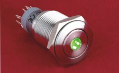 16mm Metal NOKTA Led'li Kalıcı Buton IP67 Düz LAS2-GQF-11ZD