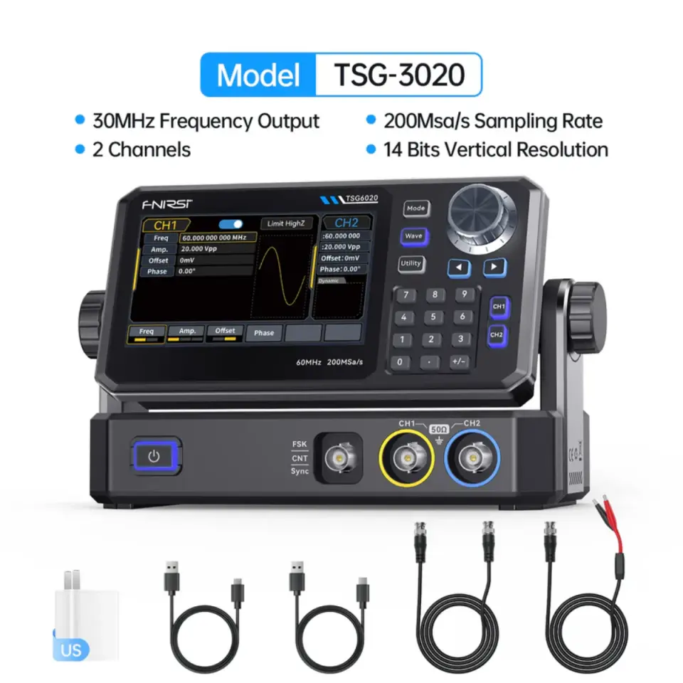 FNIRSI TSG3020 30MHz 2 Kanal Fonksiyon Sinyal Jeneratörü DDS Signal Generator