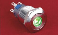 19mm Metal NOKTA Led'li Kalıcı Buton IP67 LAS1-AGQ-11ZD