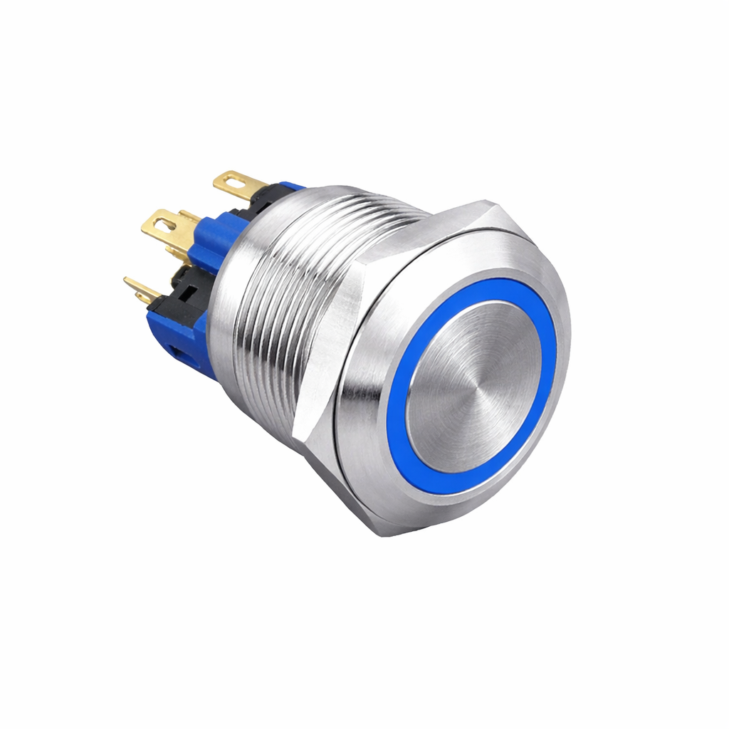 GQ22-11ZE 22mm Metal Led'li Kalıcı Buton IP65