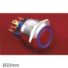 GQ22-11ZE 22mm Metal Led'li Kalıcı Buton IP65