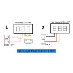 Voltmetre 0.28' 0-100V Mavi