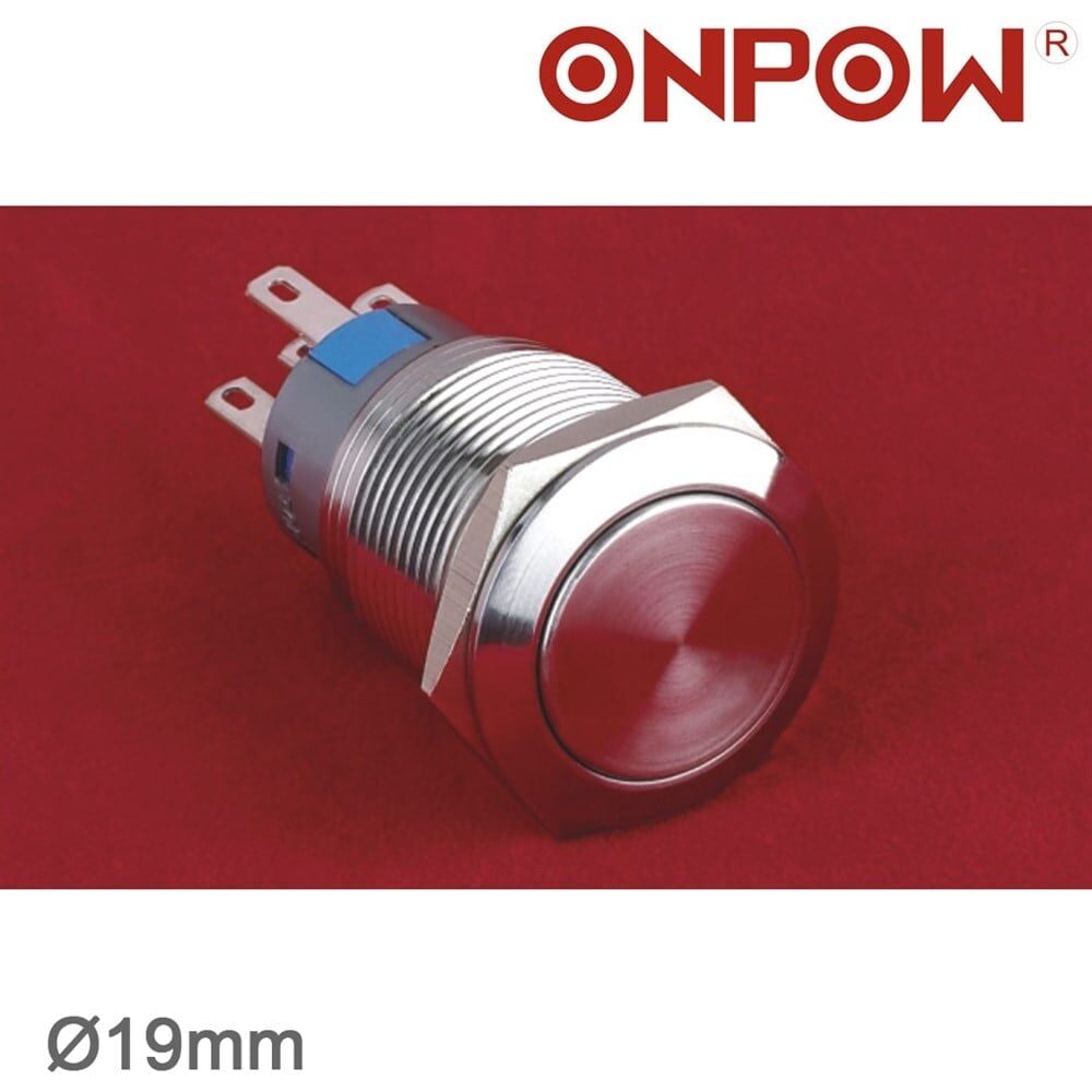 NO65 LAS1-AGQ-11Z 19mm Metal Kalıcı Buton IP67
