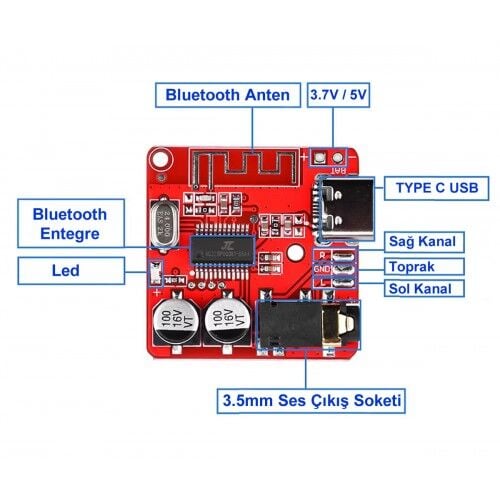 XY-BT-Mini Modül Type C
