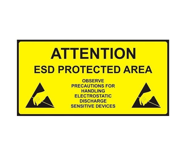 Antistatik ESD Koruma Alanı Tabelası 30x60cm İngilizce