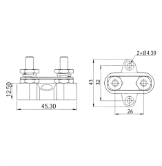 IC-280B-2 ŞASE TERMİNALI 2XM10 KUTUPLU