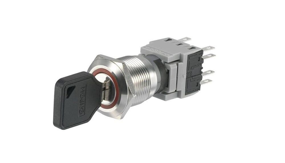 NO95-1 Las1-bgq-22y-21r 19mm Metal Anahtarlı Switch 0-I IP65