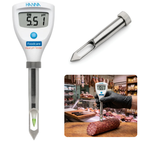 Hanna HI981045 Çelik Bıçaklı Et pH Test Cihazı