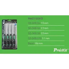 Proskit SD-2404 4 Parça Çatal Tornavida Seti