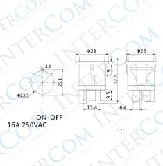 IC-180G Anahtar Basmalı 4P Kalıcı Yuvarlak 25mm PS18-16N-2