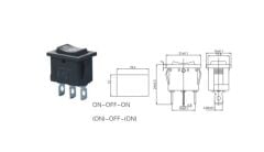 IC-123A Mini Işıksız YAYLI Anahtar MOM-OFF-MOM