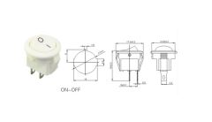 IC-134E Mini Yuvarlak Anahtar Kırmızı Işıksız ON-OFF 2P