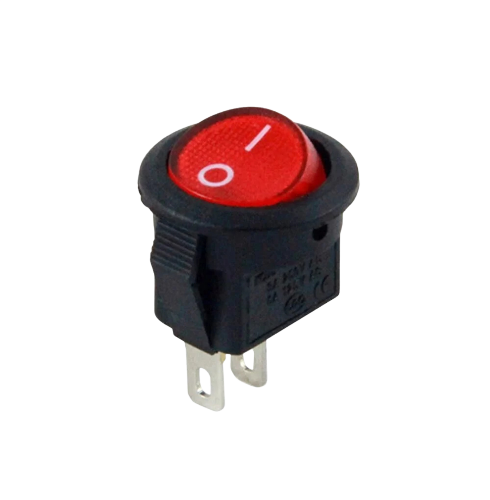 IC-134E Mini Yuvarlak Anahtar Kırmızı Işıksız ON-OFF 2P