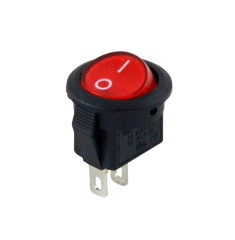 IC-134E Mini Yuvarlak Anahtar Kırmızı Işıksız ON-OFF 2P