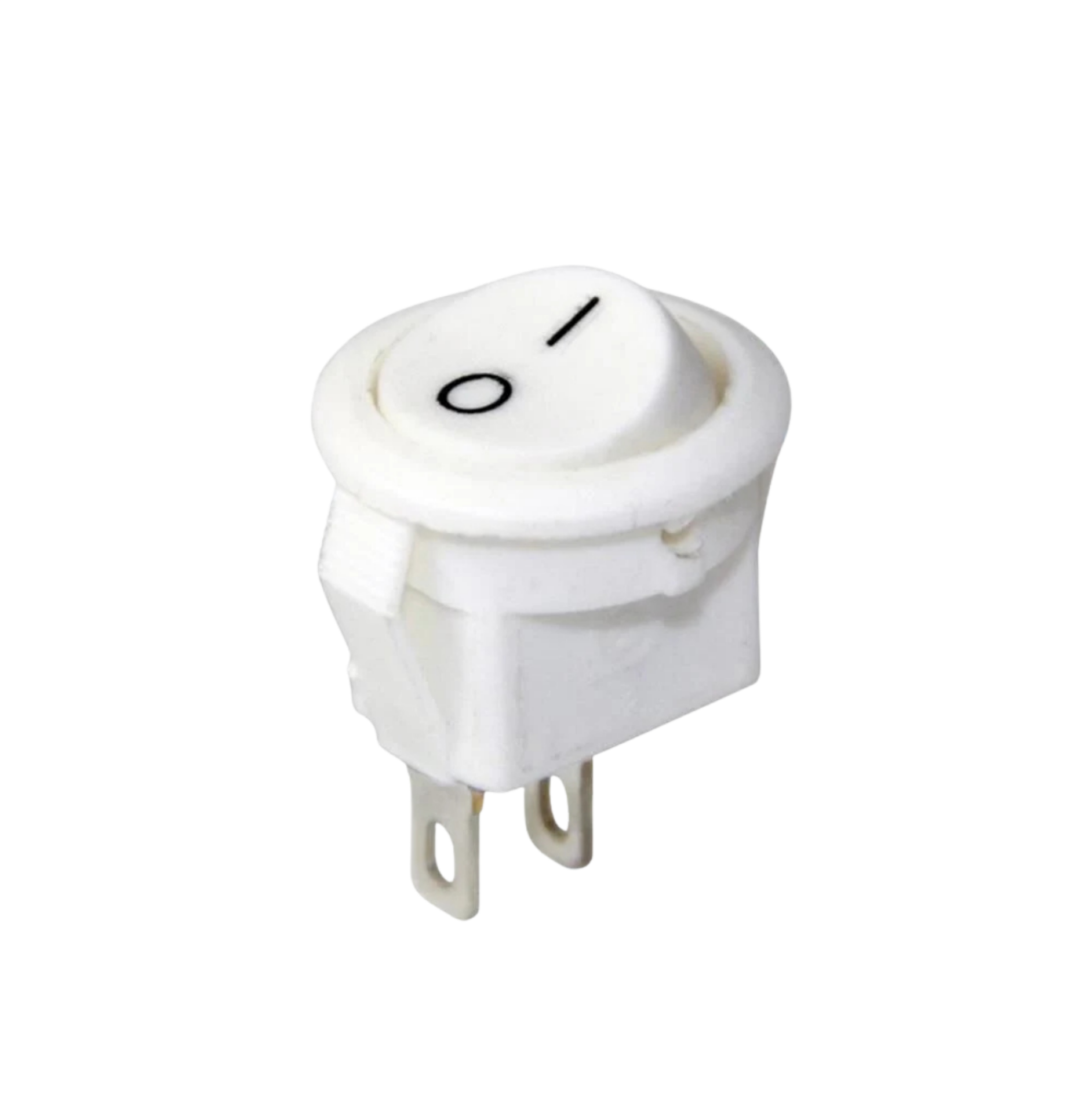 IC-134E Mini Yuvarlak Anahtar Beyaz ON-OFF 2P