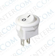 IC-134E Mini Yuvarlak Anahtar Beyaz ON-OFF 2P
