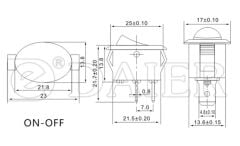 IC-134C Oval Işıksız Anahtar ON-OFF 2P