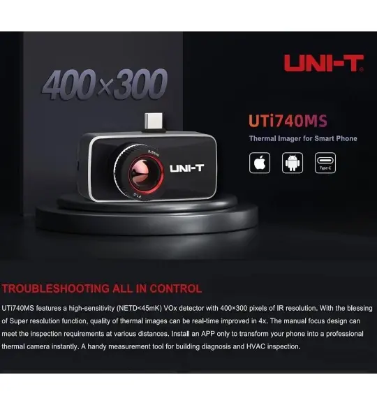 Unit UTi740MS Akıllı Telefon için Termal Kamera