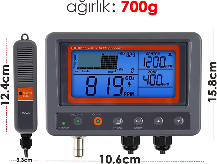 AZ 7530 Sera ve Ortam Karbondioksit Kontrol Cihazı