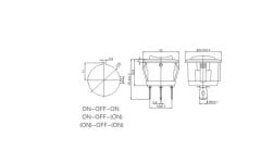 IC-134 Yuvarlak Işıksız Anahtar ON-OFF-ON 3P